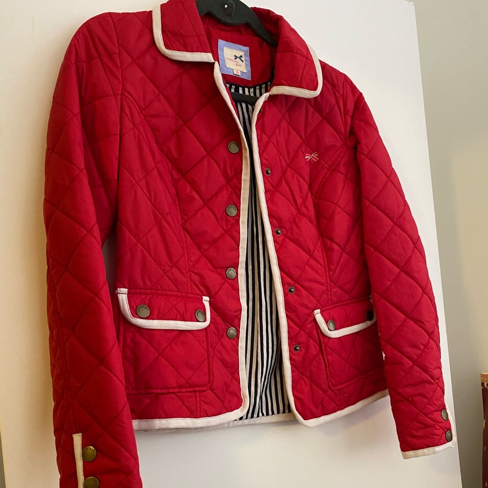 NWT Tommy Hilfiger Girl Red with White Trim Quilted Jacket